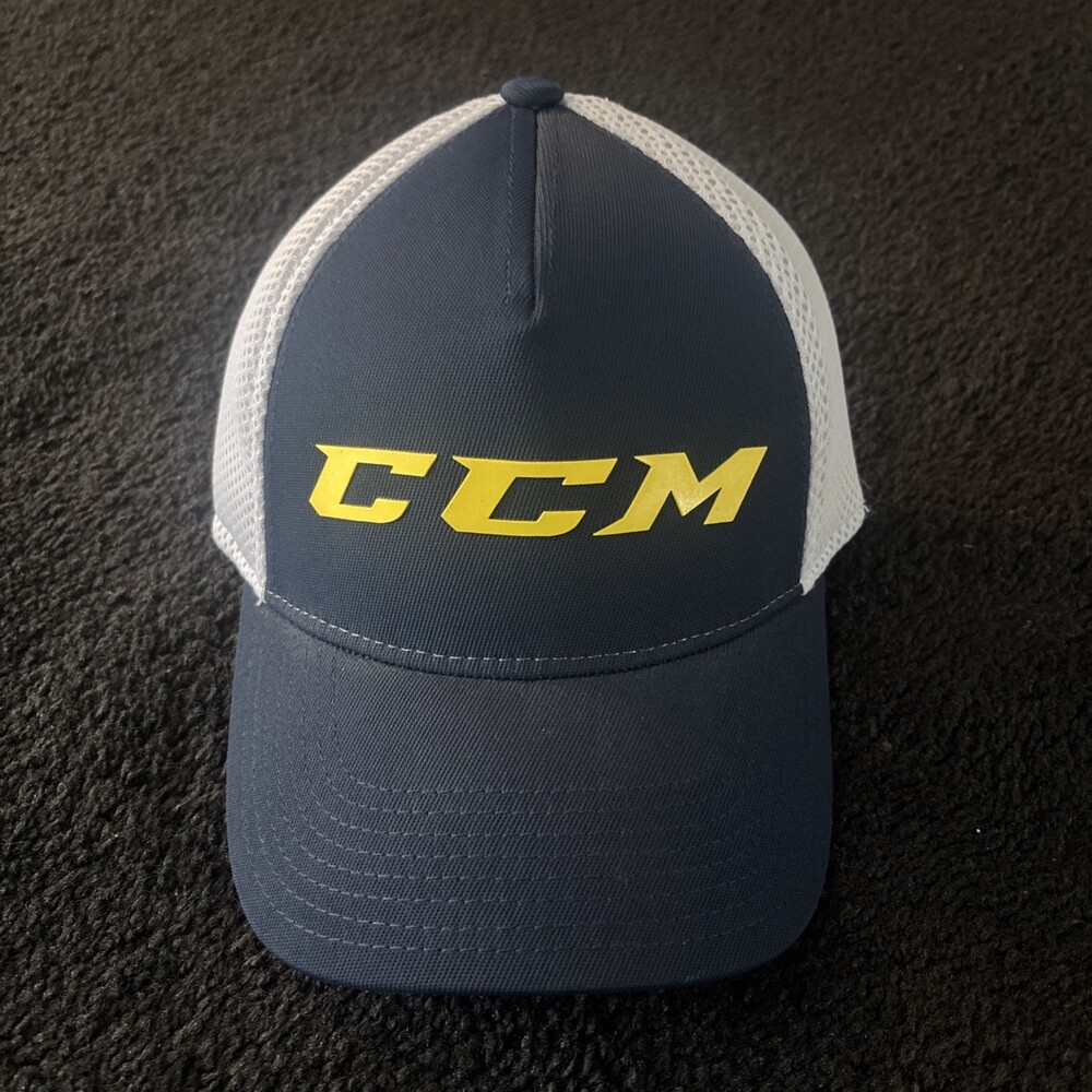 CCM Hockey Hat Blue Yellow White Sz S/M